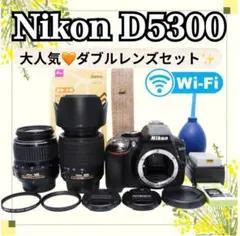 Wi-Fi搭載❣️Nikon D5300✨ダブルレンズ✨初心者✨一眼レフ✨望遠のサムネイル