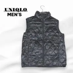 ウルトラライトダウンベスト ダイヤキルト インナーダウン メンズ 黒色 9067