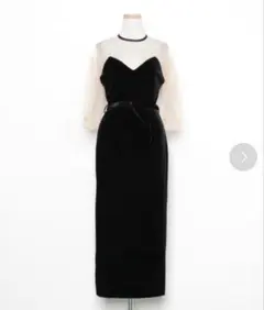 Ameri VINTAGE チュールドレス　ベロア　結婚式　ブラック Sのサムネイル