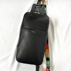 良品 ポールスミス レザー ボディバッグ スリングバッグ 斜めがけ ブラック