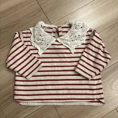 【美品⭐︎】BREEZE レース襟付き ボーダーカットソー 80サイズ