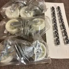 キャスター6個セット(ストッパー付き２個) 直径5cm 取付ネジ付き