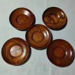 【未使用品】木製 茶托 5枚セット