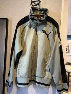 PUMA トラックジャージ カーキ×ブラック　L