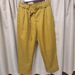 美品　アーバンリサーチウエストベルト付き ワイドパンツ マスタードイエロー