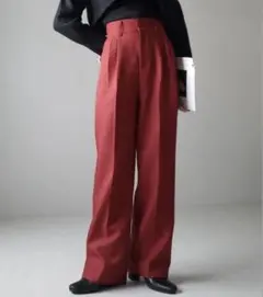 スラックス カラーパンツ 赤