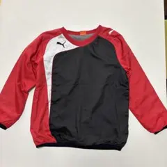PUMA 長袖ピステ 130サイズ レッド/ブラック　裏起毛　メッシュ