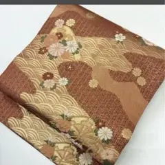 名古屋帯‼️正絹花車金彩✨流水九寸逸品のサムネイル