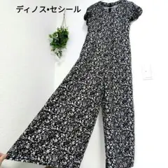 【美品】ディノス・セシール 花柄 半袖 オールインワン サロペットのサムネイル