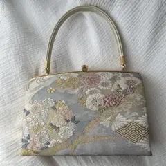 花柄刺繍の和装用バッグ