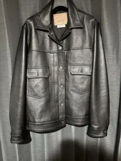 Levi's BLACK TYPEⅡ TRUCKERLEATHERJACKET