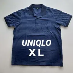 UNIQLO ネイビー ストライプ ポロシャツ