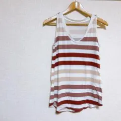 USA古着 タンクトップ 薄手 ボーダー 可愛い 重ね着