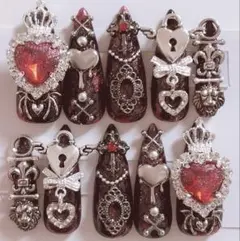 ネイルチップ オーダー 地雷 y2k サブカル ゴシック