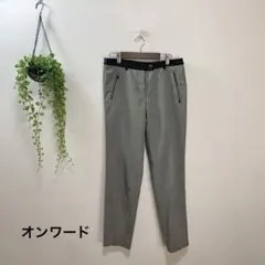 A773 オンワード パンツ 千鳥格子柄 スラックス ウールのサムネイル