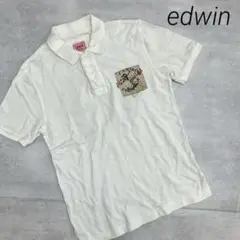 美品❣edwin　エドウィン　メンズ　ポロシャツ　数字　ビッグロゴ　コットン　ｍ