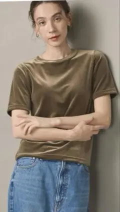 2025SS BEAUTY&YOUTHベルベット 半袖Tシャツ