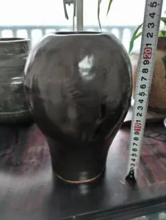 ダークブラウン 陶器 花瓶 一輪挿し 陶器6