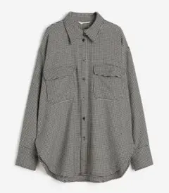 ●H&M オーバーサイズ ツイルシャツ ジャケット 千鳥格子柄