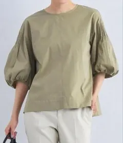 green label relaxing 袖タックボリュームスリーブブラウス