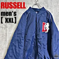 a100【RUSSELL】ナイロンジャケット【メンズXXL】ネイビー