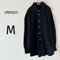 ユニクロ U 長袖シャツ レディース 無地 シンプル 綿100% ブラック M