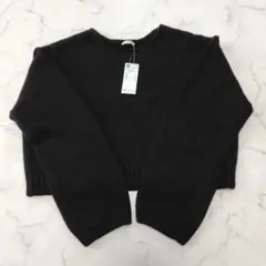 タグ付き★ GU チャンキーニット クロップド M 黒 長袖