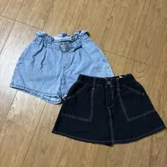 デニムハーフパンツ2点セット