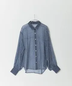 【美品】フーズフーギャラリー シフォンギンガムシャツのサムネイル