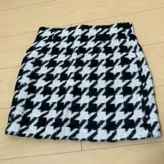 千鳥柄 ミニタイトスカート ツイード