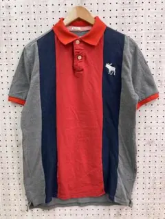 Abercrombie & Fitchアバクロ マルチカラー切替半袖ポロシャツ