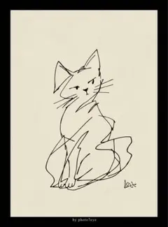 座る猫 アート 写真 2L判 (127 × 178mm)