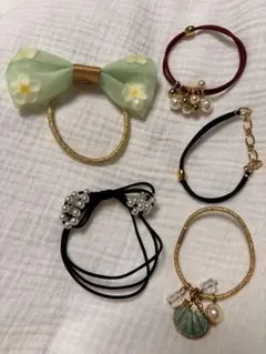 ★ヘアゴムセット リボン・パール付き★
