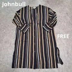Johnbull ロングストライプカーディガン/シャツワンピース　FREE