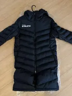 ATHLETA ブラック ダウンコート フード付き