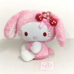 当時物 ハローキティ ピンクリボン うさぎ ぬいぐるみ レア サンリオ 