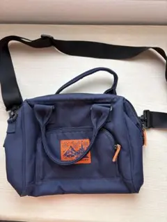 き*ん様 ネイビー ショルダーバッグ オレンジロゴ