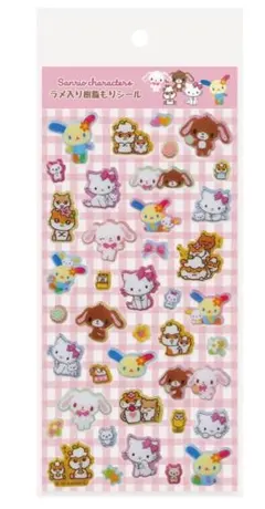サンリオキャラクター ラメ入り樹脂もりシール
