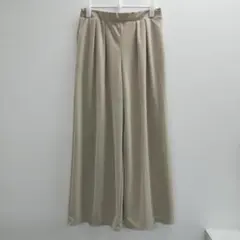 ユニクロ ワイドパンツ L ベージュ 薄手 春夏向け 体型カバー 美シルエット