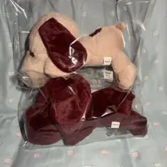 【スヌーピーSNOOPY】寝そべり BIG ぬいぐるみ ワインレッド　2種セット