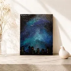 星空と海のキャンバスアート　祝迎星 星空と海のオーシャンアート祝迎星 - メルカリ