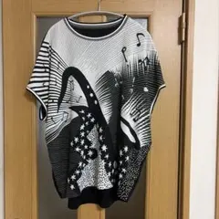 ヒロココシノ　白黒 グラフィックTシャツ サイズ38のサムネイル