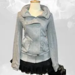 グレー スウェットパーカー カジュアル ダークコア グランジ ストリート ギャル