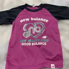 New Balance 半袖Tシャツ パープル×ブラックのサムネイル