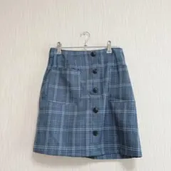 ジーユー　レディース　ミニスカート　チェック　台形　タイト