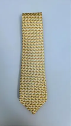 BVLGARI 幾何学模様 ネクタイ イエロー