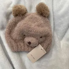 petit main クマ耳付きベビー帽子 46cm