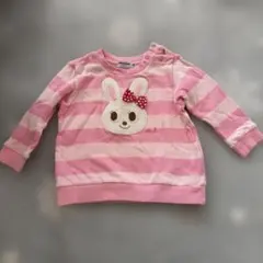 NIKI HOUSE ピンクストライプ トレーナー 80 しみあり