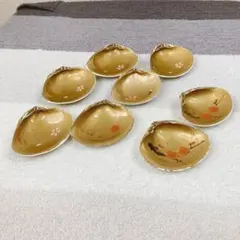 【はまぐり】小皿 食器 まとめ売り セット売り 金 蛤香合 銘々皿 号東紅