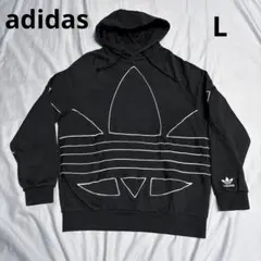 adidas スウェットパーカー トレフォイル ビッグロゴ L
